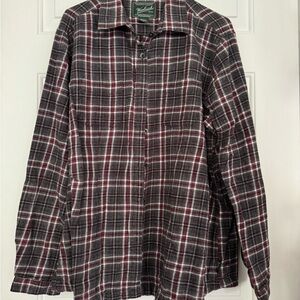 Woolrich Women's Plaid Button Down Shirt - Black and Red